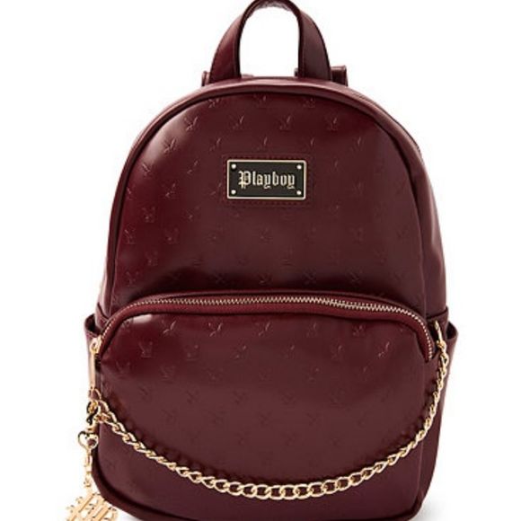 Playboy Embossed Playboy Bunny Backpack- Wine - Picture 1 of 10